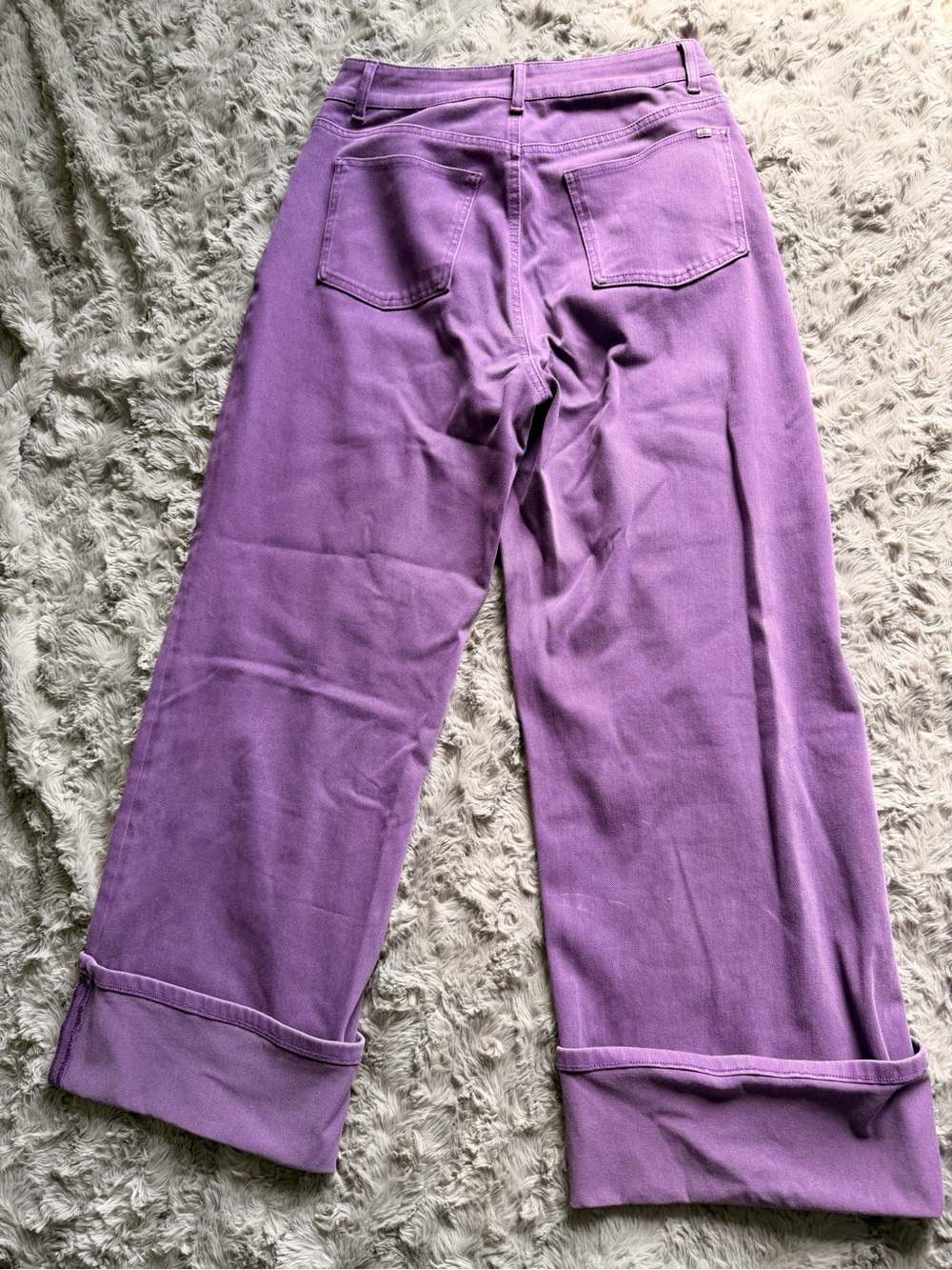 Halara Flex™ High Waisted Pockets Rolled Hem Wide Leg Jeans - Violet Denim Small - Picture 4 of 6